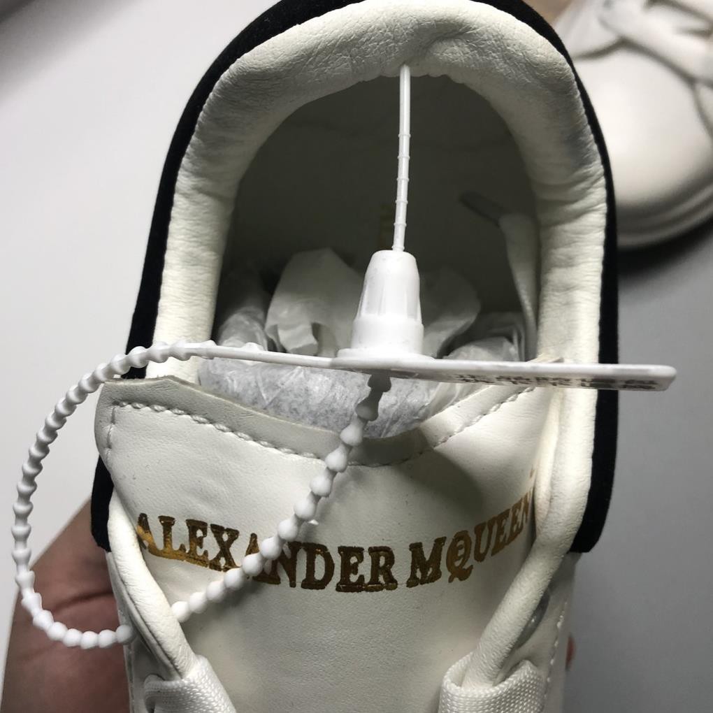 Giày McQueen, Giày Sneaker MCQ Trắng Gót Nhung Đen Da Nhân Tạo Cao Cấp Tăng Chiều Cao 5cm Full Size | MCGDN001