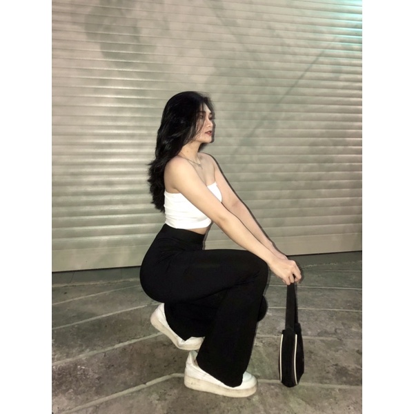 Full set áo ống + quần legging ống loe dáng dài siêu hack dáng