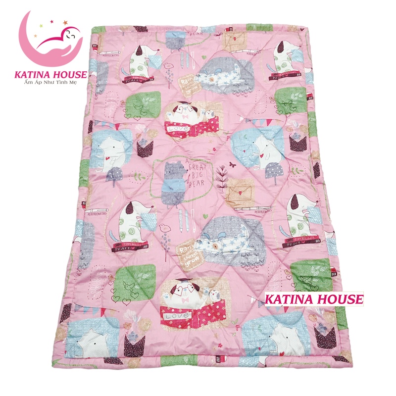 Đệm cho bé mầm non 1-5 tuổi, vải Cotton Satin Hàn Quốc mềm mát, thấm hút tốt, nhiều họa tiết đáng yêu