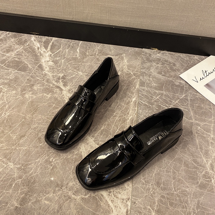 Giày loafer mũi vuông bệt đeo 2 kiểu vintage Hàn quốc