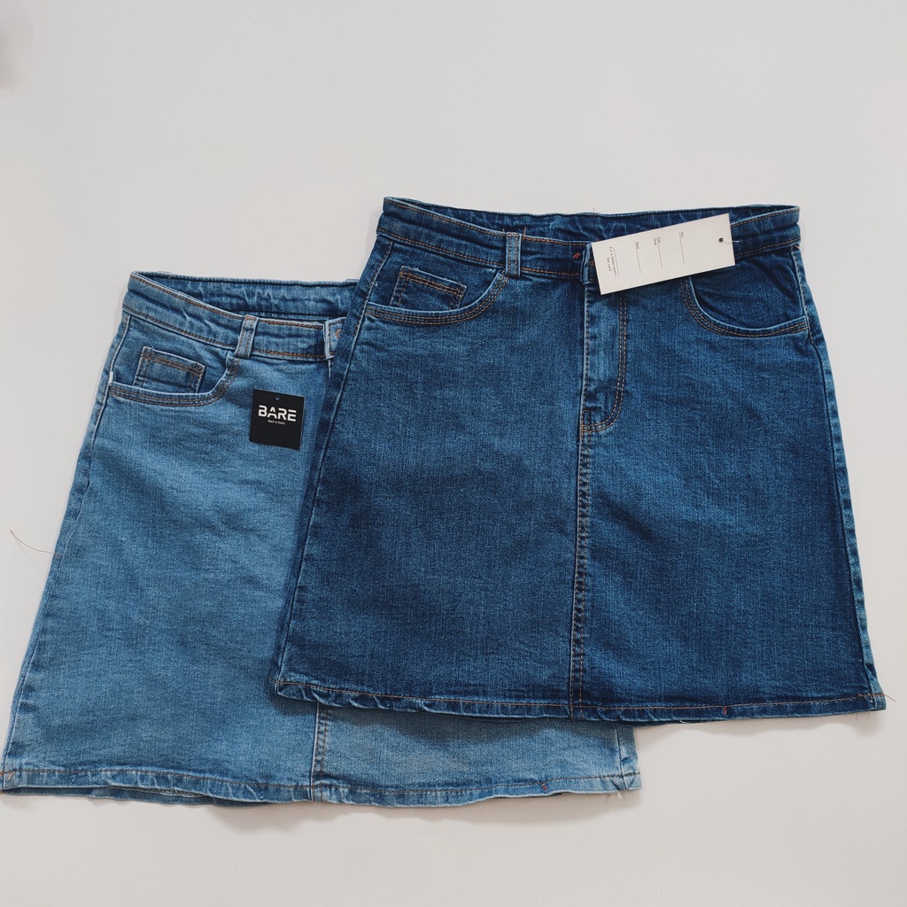 Chân váy chữ A ngắn , chân váy jean chữ a basic có lót trong - CV018