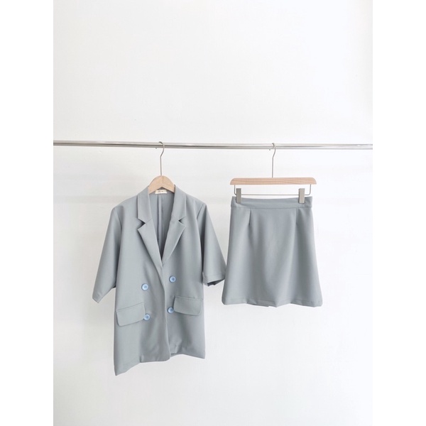 Set áo Blazer nữ ngắn tay+chân váy ngắn Ma Vie