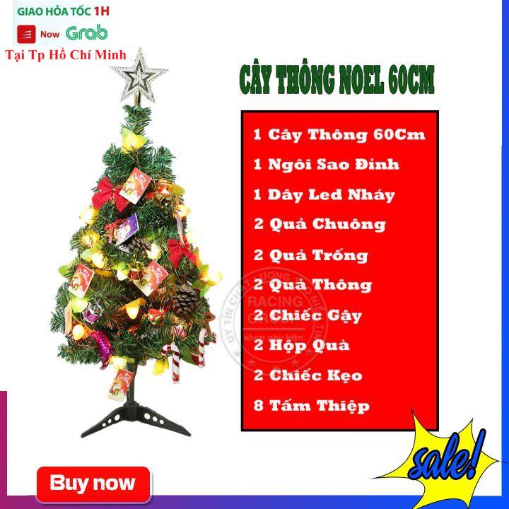 Cây Thông Noel Để Bàn 60 Cm + Kèm Phụ Kiện Trang Trí Cây Thông Mini Dùng Trang Trí Giáng Sinh Bàn Làm Việc Phòng Khách