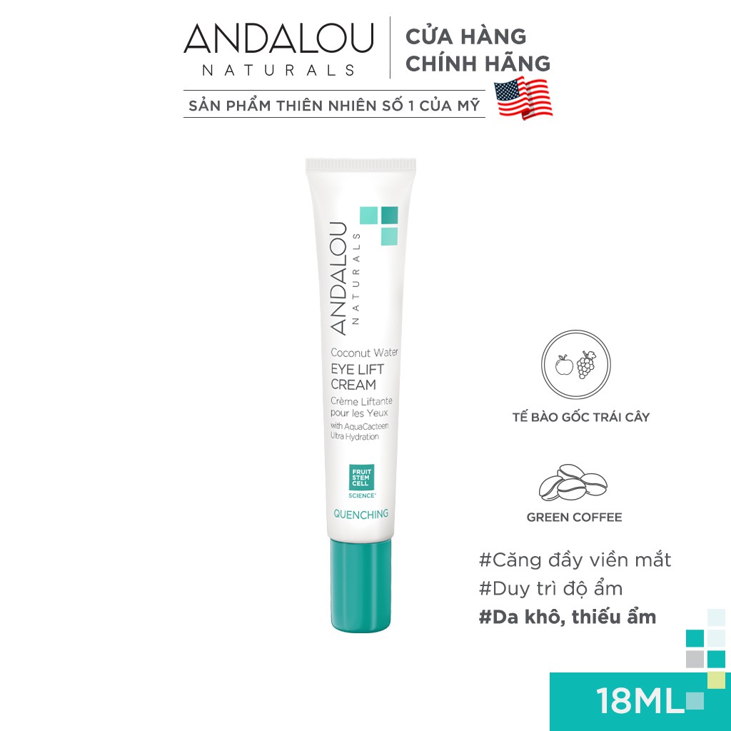 Kem Dưỡng Vùng Da Quanh Mắt Andalou Naturals Quenching Coconut Water Eye Lift Cream 18ml | BigBuy360 - bigbuy360.vn