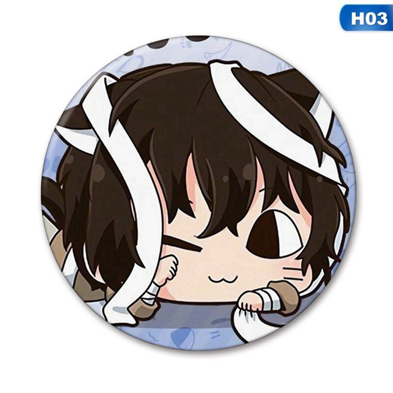 ( 1 chiếc ) Huy hiệu cái áo IN HÌNH nhân vật BUNGOU STRAY DOGS VER TAI THỎ anime chibi dễ thương xinh xắn