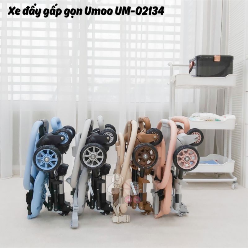 Xe đẩy Umoo 2 chiều gấp gọn, có đệm và mái che có thể tháo rời