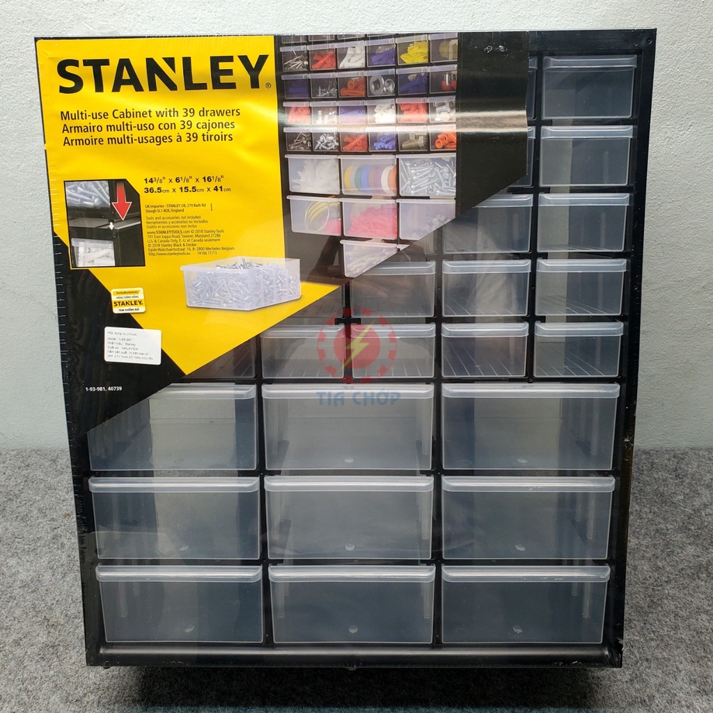 Tủ linh kiện 30 ngăn Stanley 1-93-980 hộp đồ nghề tủ locker mini chứa đựng dụng cụ linh kiện điện tử, phụ kiện, cơ khí