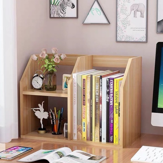 Kệ sách gỗ để bàn 3 ngăn, gỗ MDF nhập khẩu chống ẩm phong cách tối giản hiện đại NADECOR
