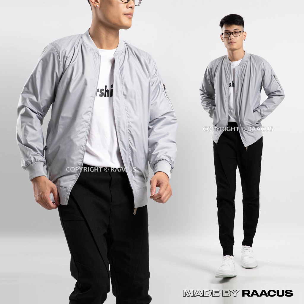 Áo khoác bomber nam gió 2 lớp RAACUSSTORE, áo khoác nam dù ulzzang-D1AK356