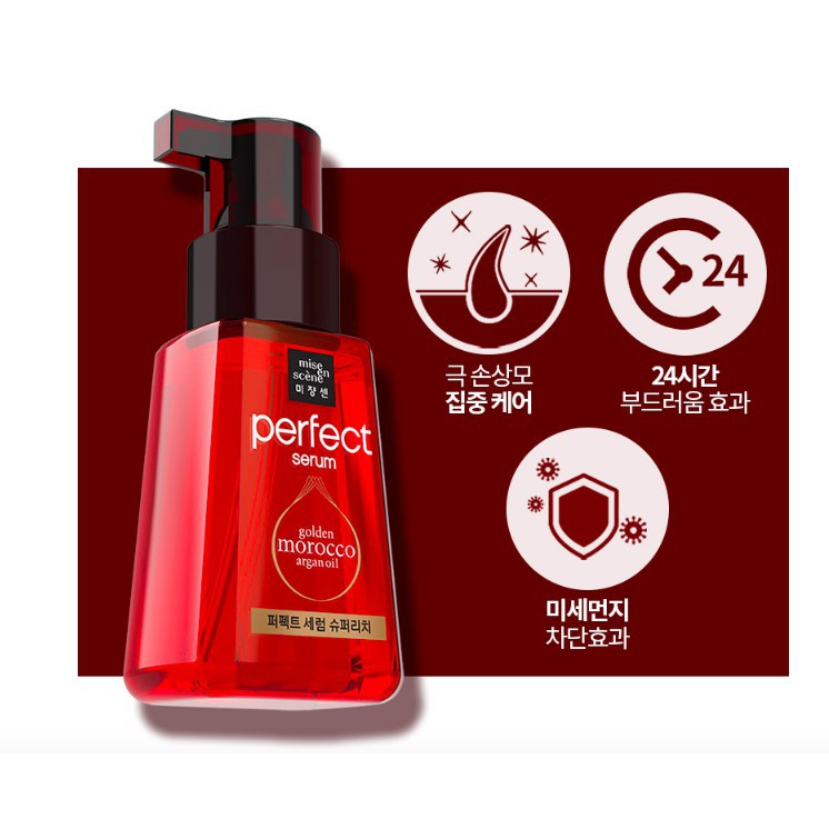 Serum Dưỡng Tóc Mise en Scene Tinh Chất Dưỡng Tóc Perfect Serum 80ml - [ĐỎ - SUPER RICH]