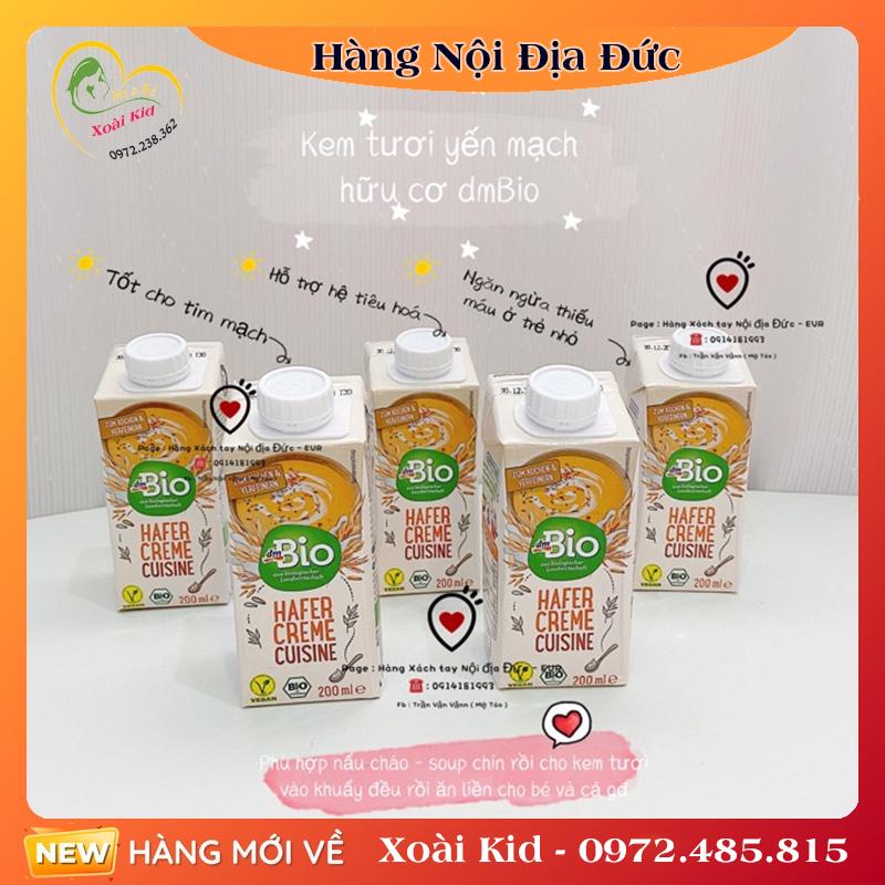 Kem tươi yến mạch hữu cơ DM Bio 200ml cho bé từ 6 tháng