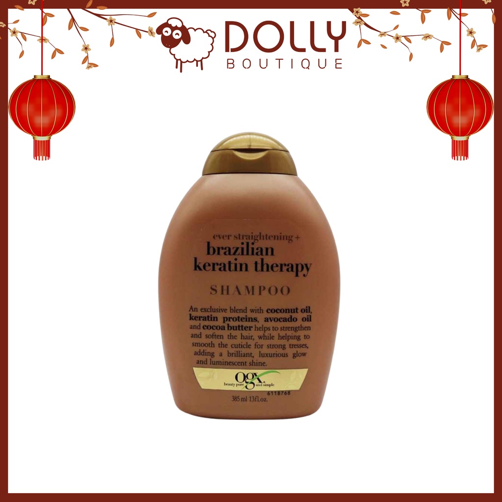 Dầu Gội OGX Ever Straightening + Brazilian Keratin Therapy Thẳng Mượt 385ml