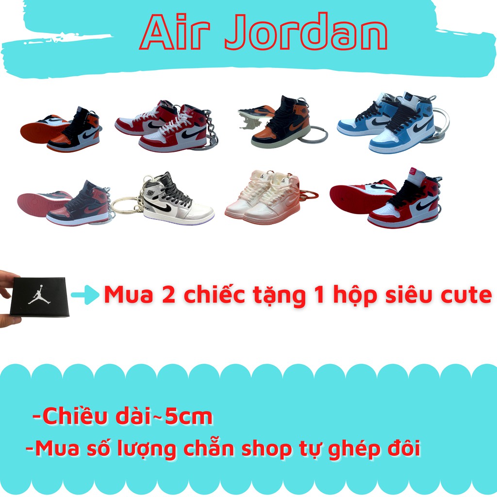 Móc khoá mô hình giày sneaker 3D "Air Jordan" tỉ lệ 1:1 cao cấp