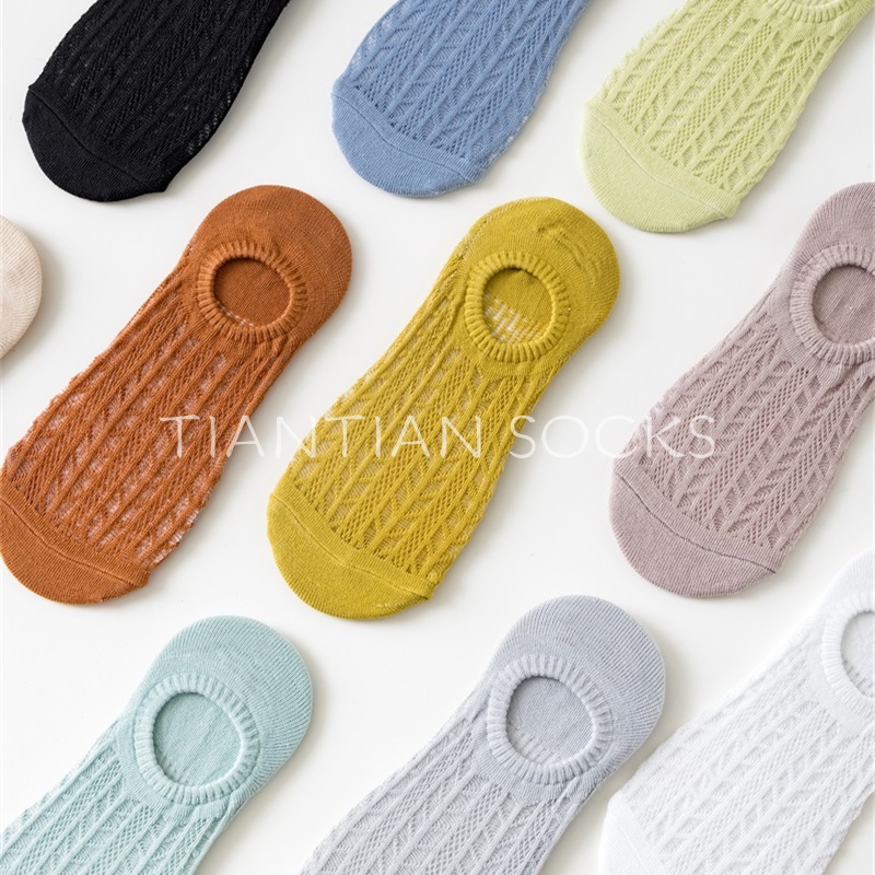TIAN TIAN T215 Vớ tất hài nữ Ren Lưới Silicone Mỏng Thoáng Khí Chống Trượt Thoáng Khí Thời Trang Mùa Hè Cho Nữ