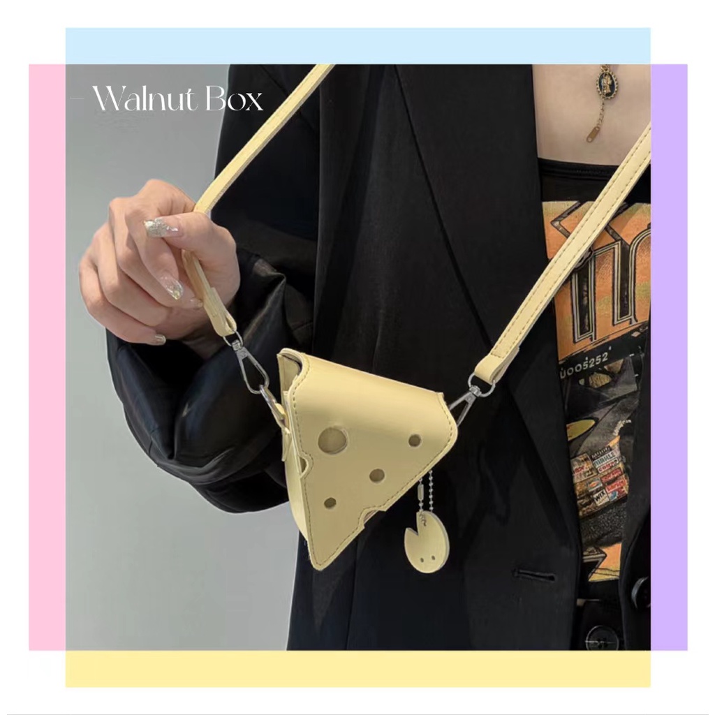 Túi Đeo Chéo Mini Hình Tam Giác Dễ Thương Đựng Son Môi / Tai Nghe