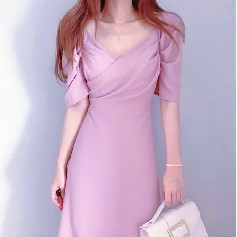 Đầm váy trắng tay phồng thắt eo (kèm hình thật) | BigBuy360 - bigbuy360.vn