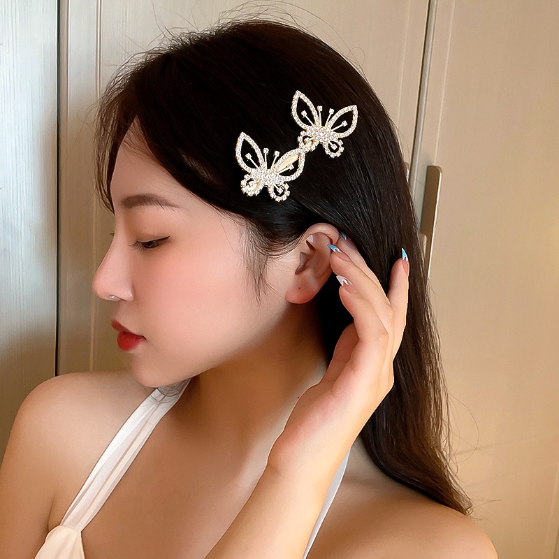 Kẹp Tóc Hình Bướm Đính Đá Lấp Lánh Thời Trang Hàn Quốc
