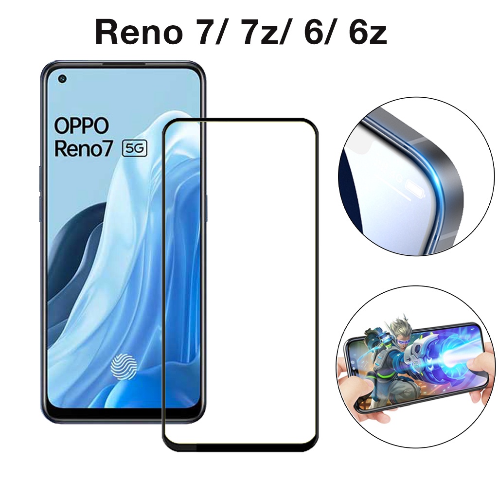 Kính cường lực oppo Reno 7 7z Reno 6 6z 4G 5G full màn cao cấp chống trầy xước màn tặng kèm khăn lau màn hình Kính [9D]