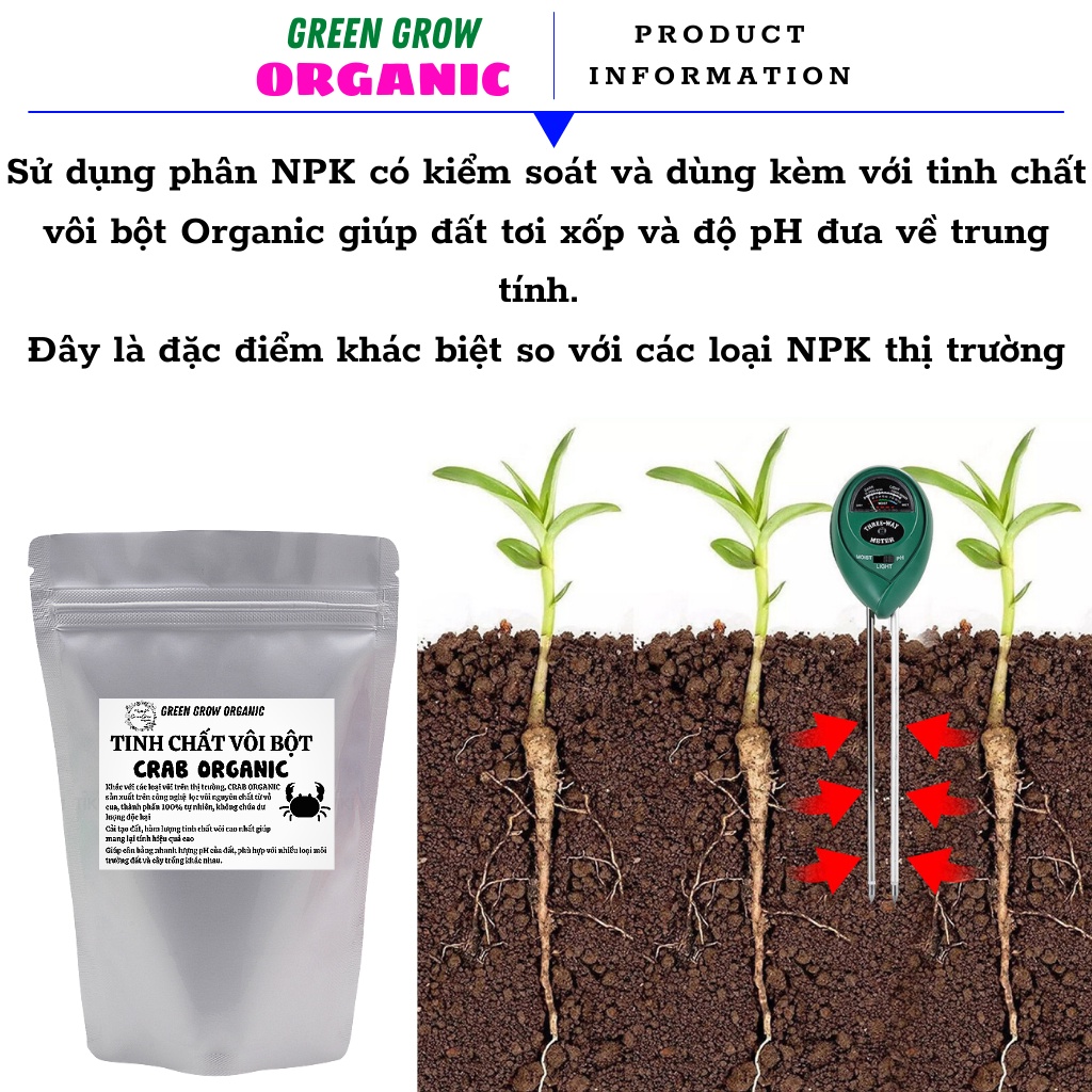 Phân bón NPK nhập nhẩu BỈ Green Grow Organic, phân npk 17 12 7 kích rễ kích chồi thân cành phát triển mạnh MS117