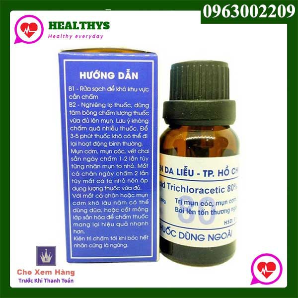 Thuốc Trợ Giúp Loại Bỏ Mụn Cơm, Mụn Cóc, Mắt Cá Chân, Vết Chai Sần Acid Trivhloracetic 80% - Healthys.vn