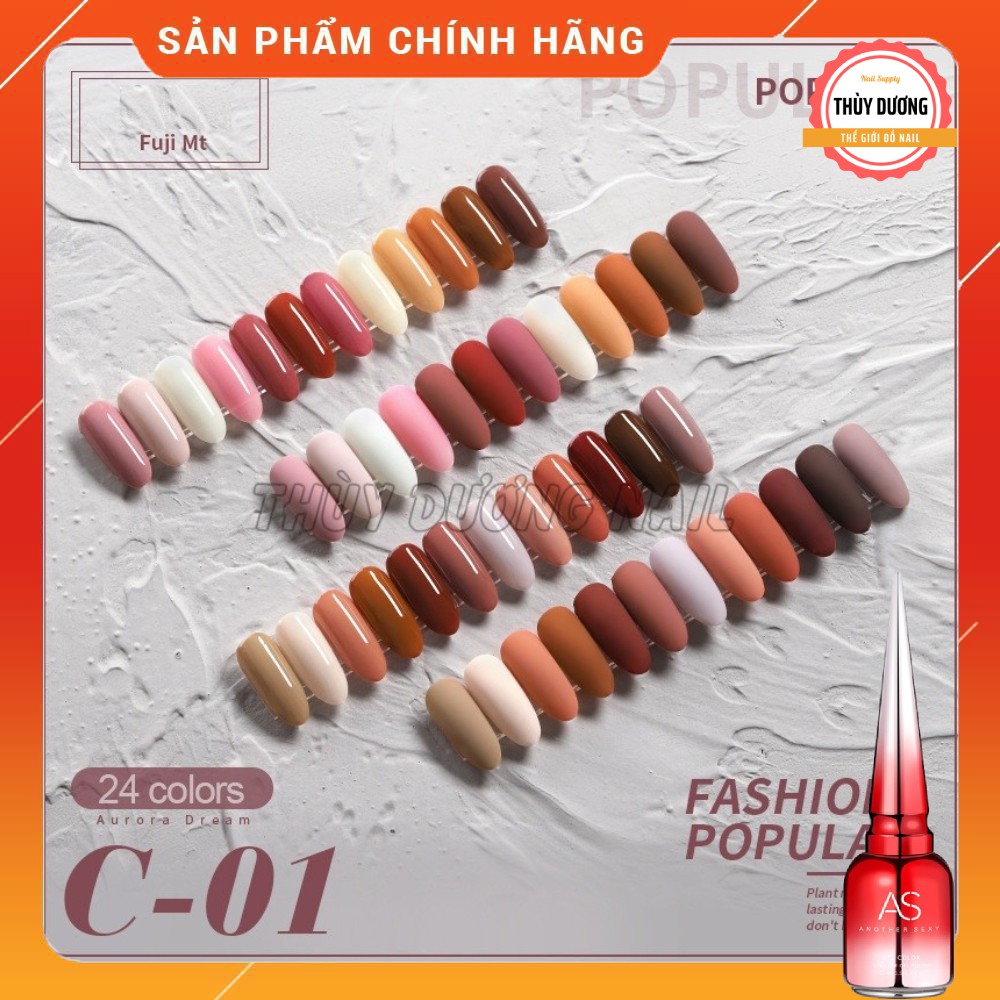 Sơn gel AS chính hãng chai đỏ mã C-01 15ml