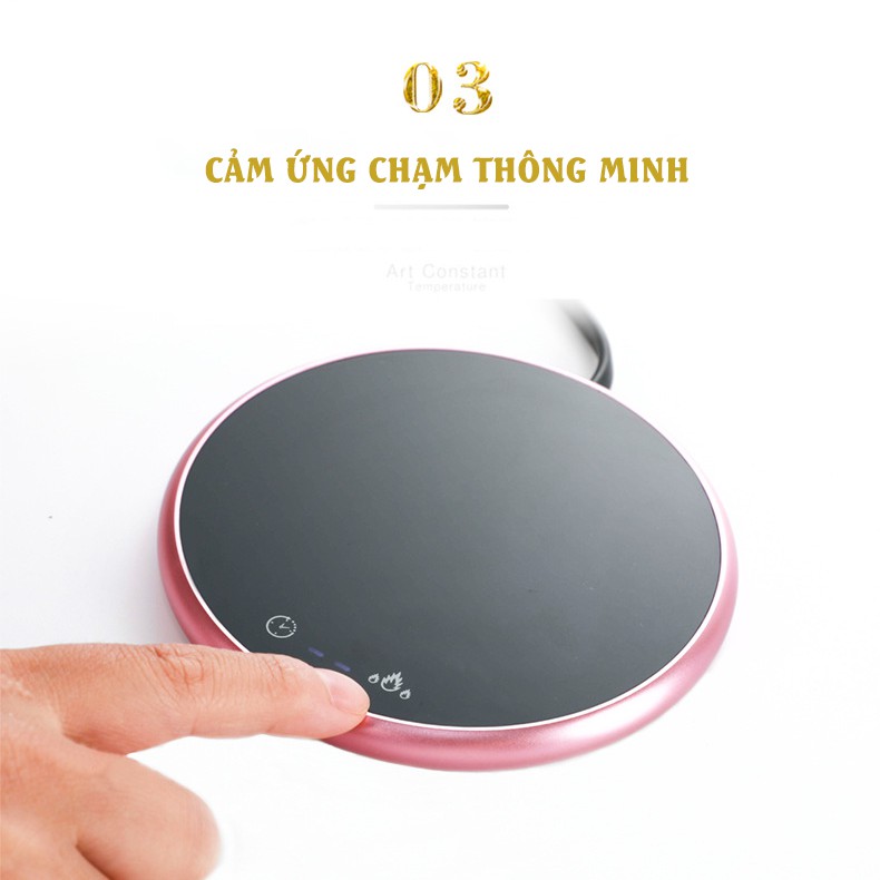 [BH 12 tháng] Đế hâm nóng đồ uống, đế làm nóng cà phê, sữa, cảm ứng chạm, điều chỉnh nhiệt độ, định giờ hâm nóng