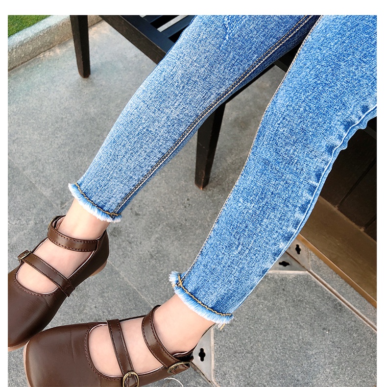 Quần jeans dài, chất liệu jeans mềm co dãn, kiểu dáng basic cho bé gái | Shini Store