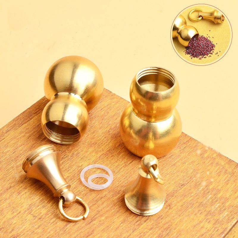 Móc khóa xe máy ô tô đồng thau hình bầu hồ lô phong thủy may mắn