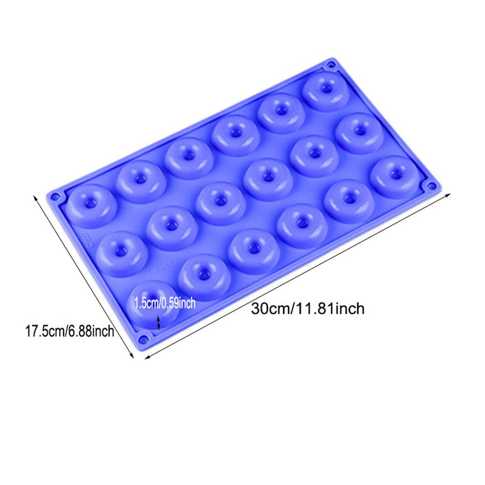 Khuôn Silicone Làm Bánh Donut 18 Ngăn Hình Tròn Màu Sắc Ngẫu Nhiên