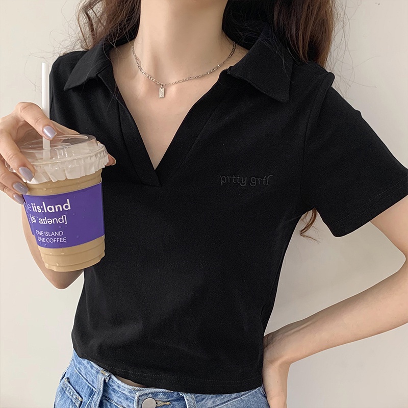 Áo Thun polo Ngắn Tay Thêu Chữ Thời Trang Năng Động 51144