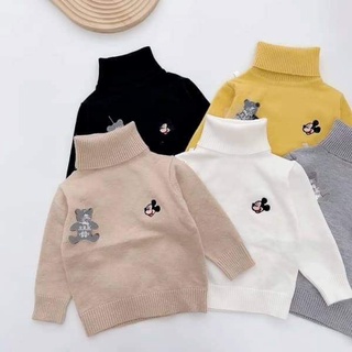 ÁO LEN CAO CỔ IN HÌNH MICKEY CHO BÉ