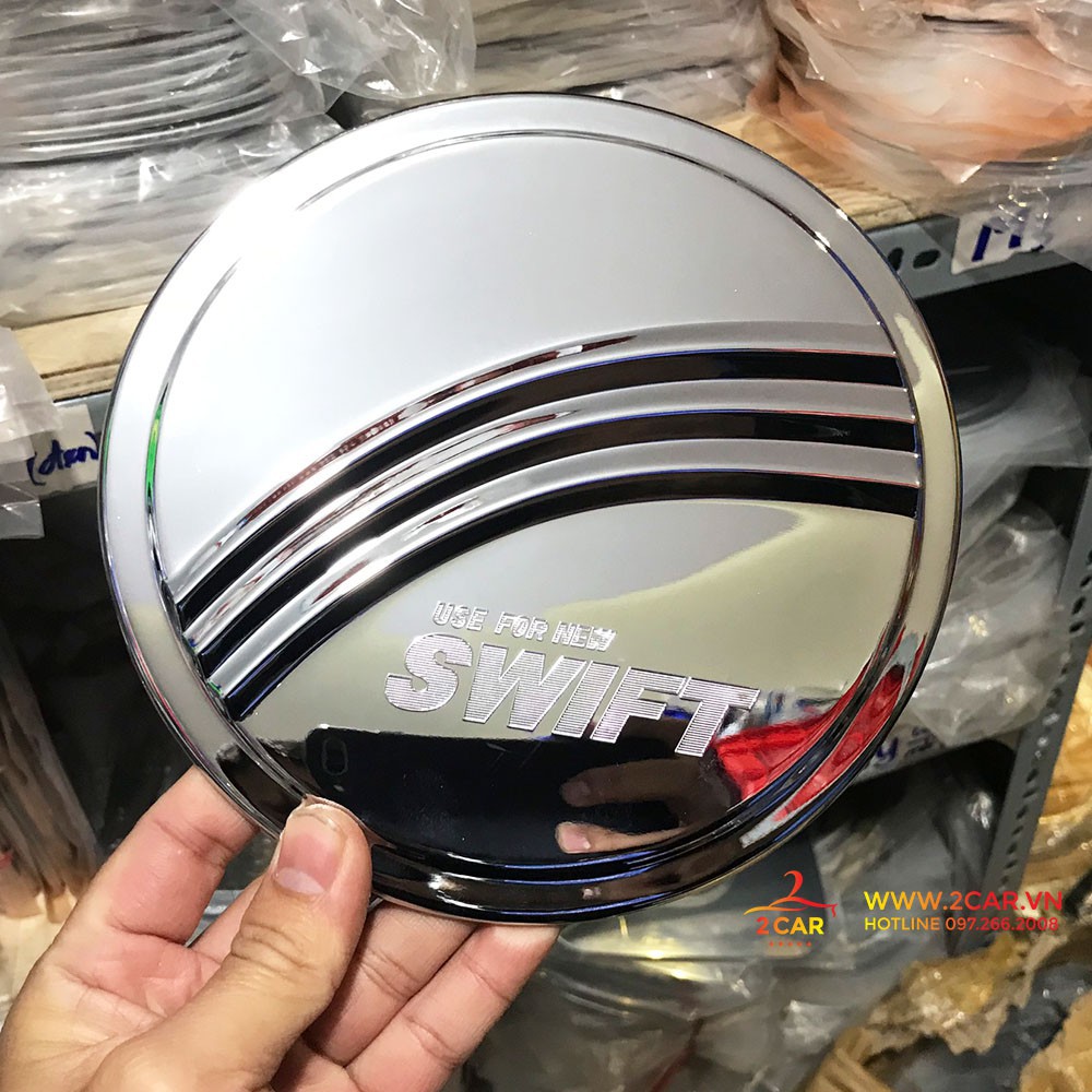 Ốp Nắp Bình Xăng Xe Suzuki Swift 2019 mạ crom cao cấp