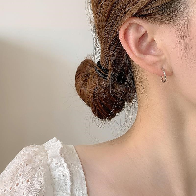 ✨✨Hoa tai kim loại hình tròn với kim xỏ bằng bạc 925 phong cách Hàn Quốc trẻ trung cho nữ