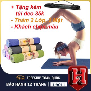 [❤️TẶNG KÈM TÚI Khi Mua 3 Chiếc❤️] THẢM TẬP YOGA TPE CAO CẤP 2 LỚP 6MM- XỊN SÒ