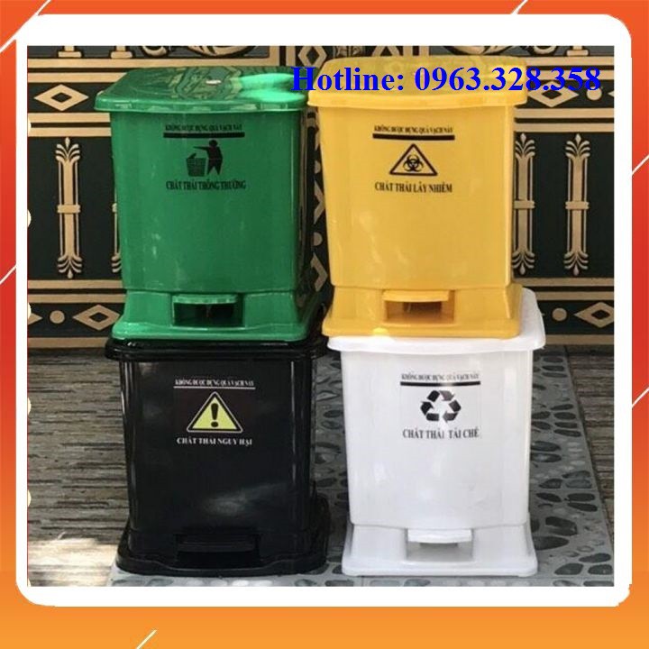 Thùng Rác Y Tế 30 Lít Có Đạp Chân, nhựa HDPE nguyên chất