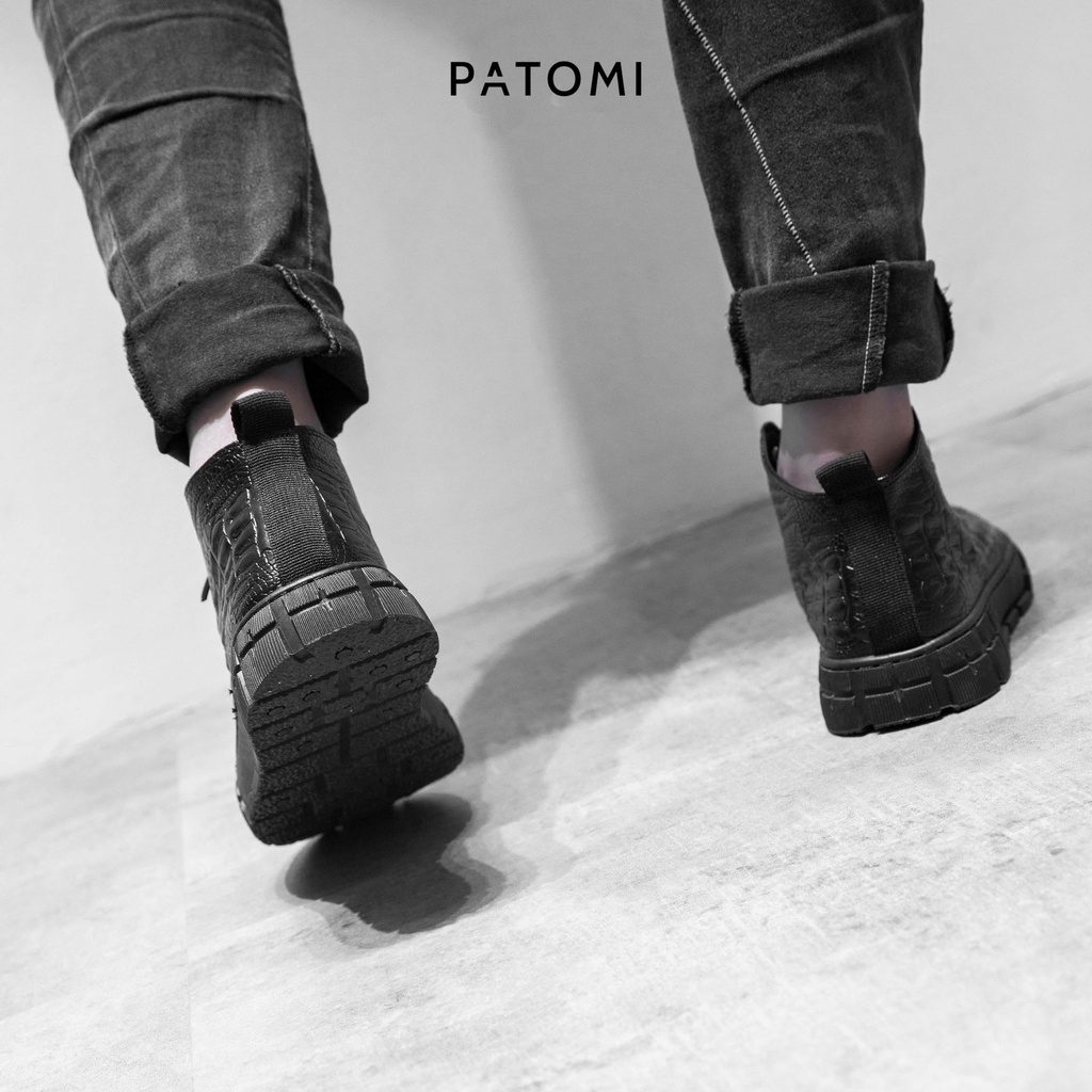 Giày thể thao nam da cá sấu cổ cao chính hãng PATOMI, giày sneaker nam cao cấp phong cách Hàn Quốc-G429 | BigBuy360 - bigbuy360.vn