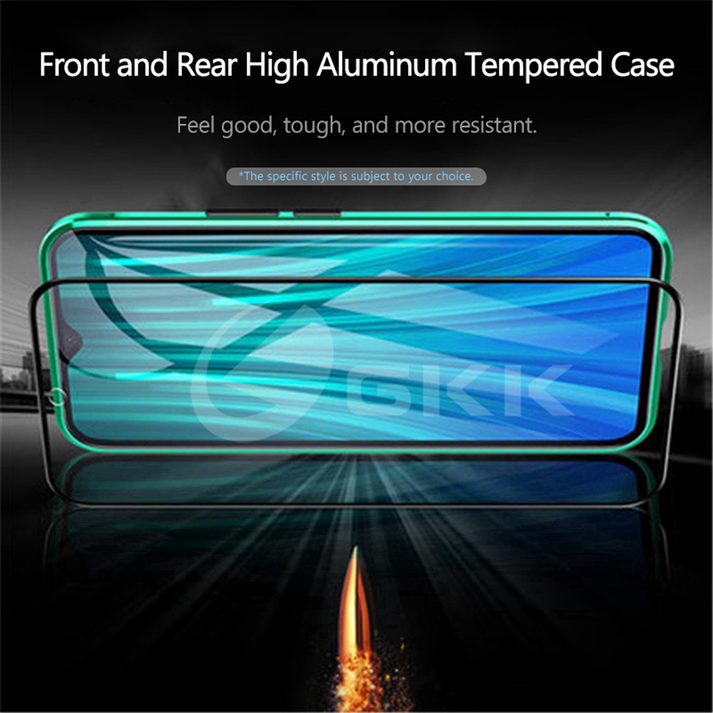 Xiaomi Redmi Note 8 Pro Cover Double Sided Tempered Glass Xiomi Redmi Note8 Magnetic Flip Case Full Protection Casing