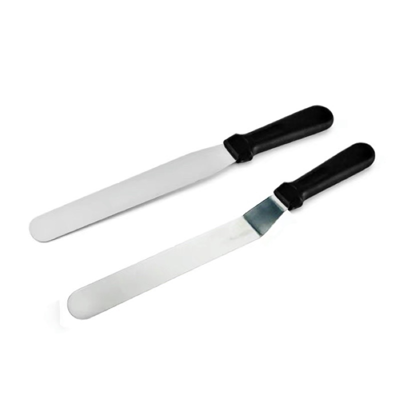 Dao chà láng bánh kem inox cán gỗ 37cm
