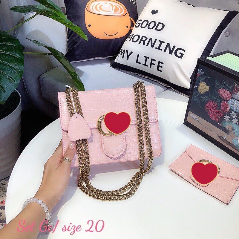 Bộ túi ví đeo chéo cầm tay da cá sấu HT39 | BigBuy360 - bigbuy360.vn