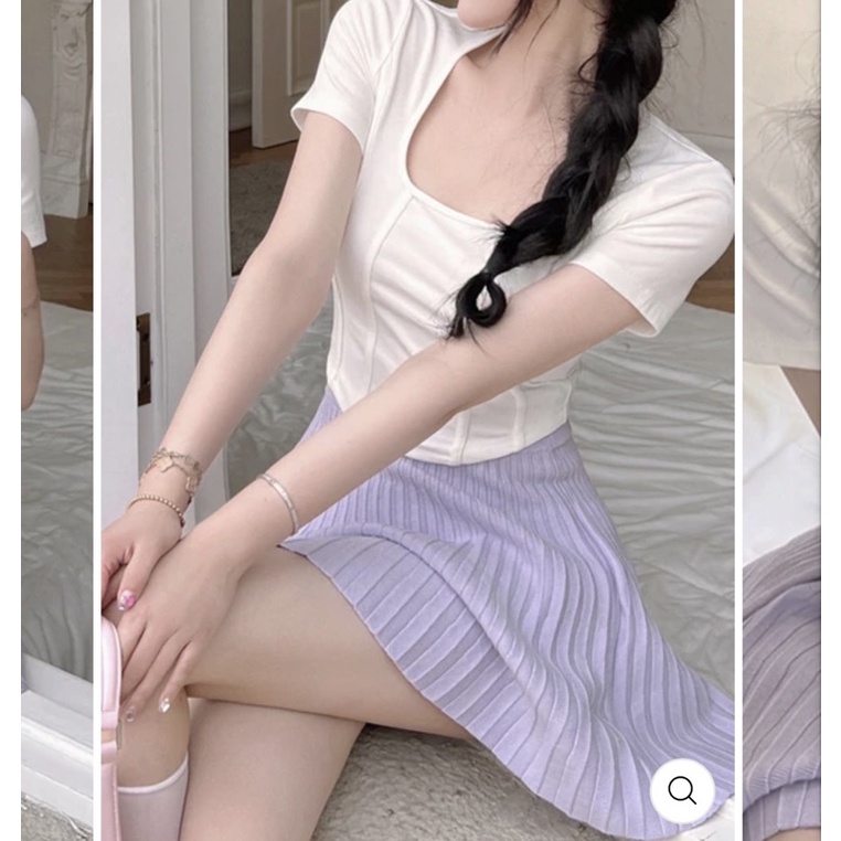 Áo croptop tay ngắn bigsize 55-90kg, áo thun kiểu croptop bigsize kimfashion AT15