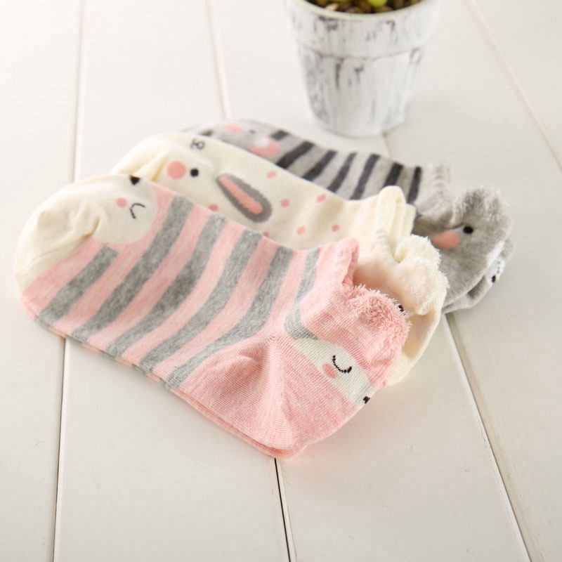 Vớ cotton họa tiết hoạt hình 3D siêu đáng yêu cho nữ