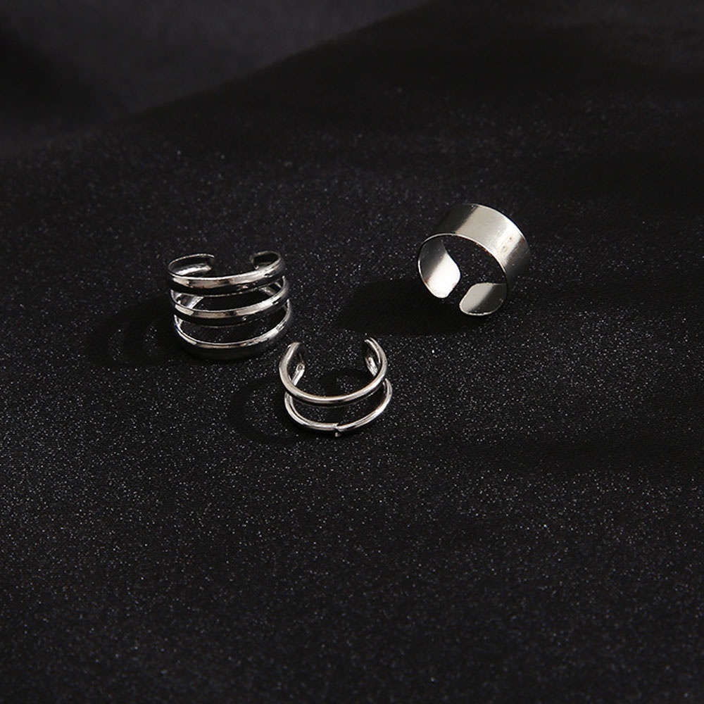 Set 3 Khuyên Tai Kim Loại Màu Sắc Thời Trang Cho Nữ