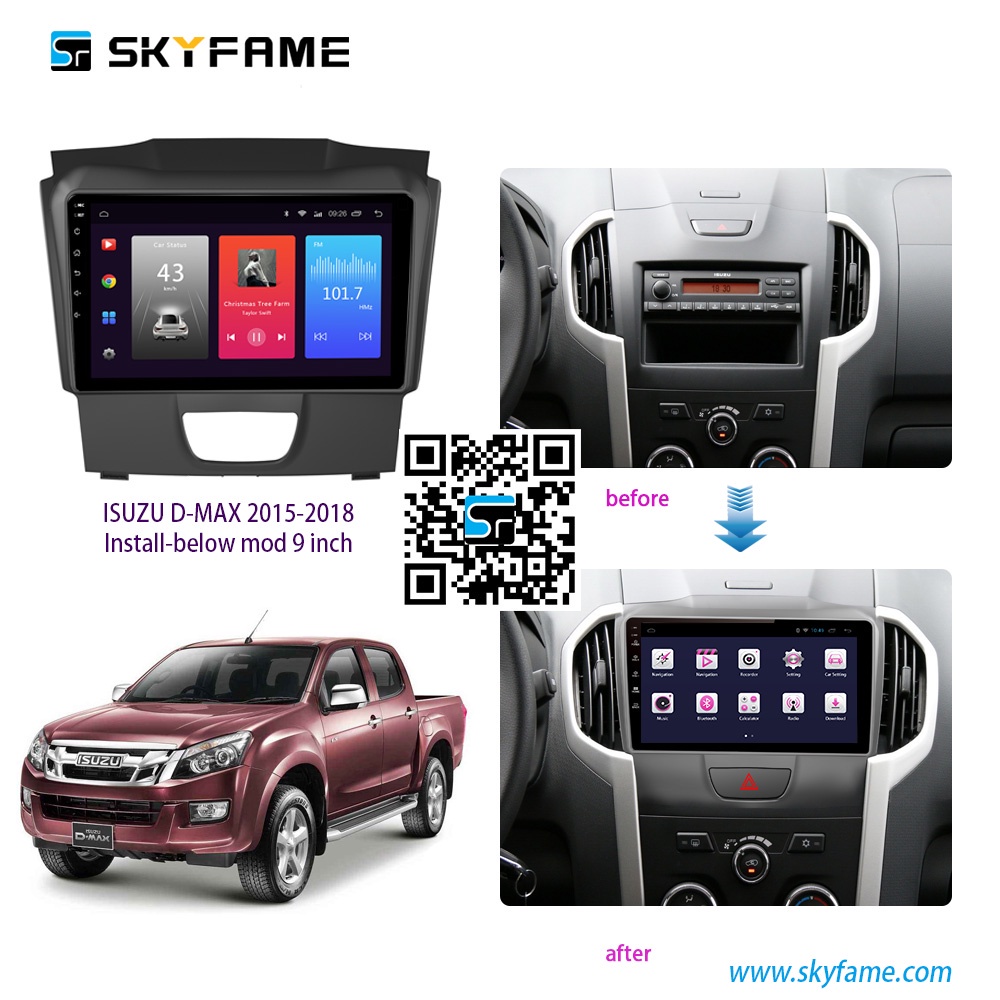 Mặt dưỡng màn hình android 9” 10” ISUZU MU-X  2008 2009 2010 2011 2012 2013 2014 2015 2016 2017 2018 2019 2021