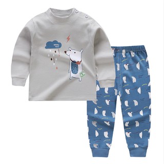 Bộ Cotton 2 Lớp Cổ 3 Phân Cho Bé Trai Gái