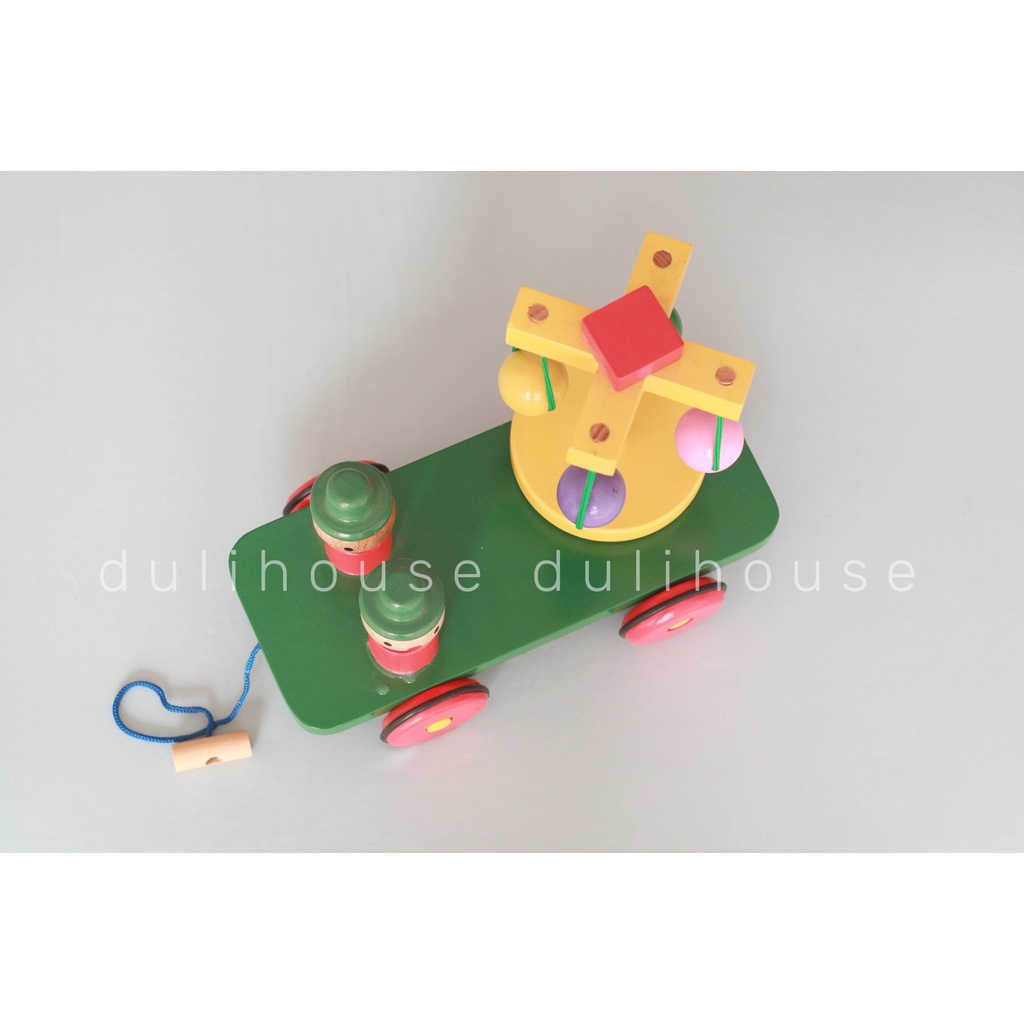 Đồ chơi Gỗ xe chuyển động vui - Hỗ trợ bé nhận biết màu sắc - Kích thích di chuyển trong quá trình chơi