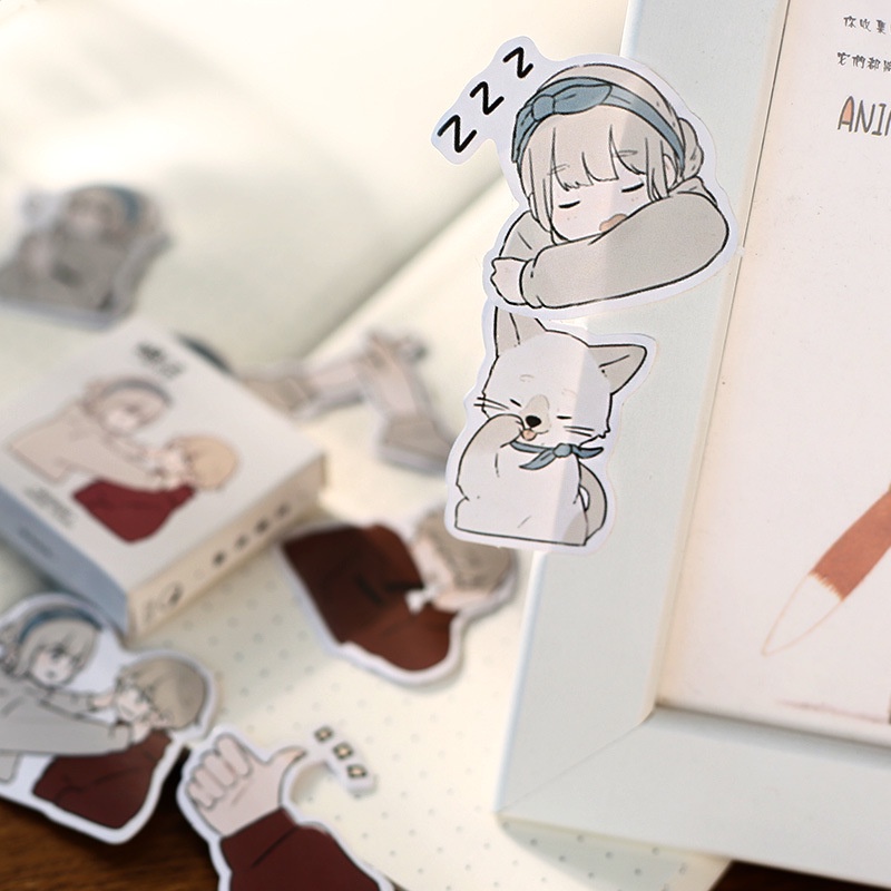 Bộ 45 Miếng Dán Họa Tiết Hoạt Hình Dễ Thương Dùng Trang Trí