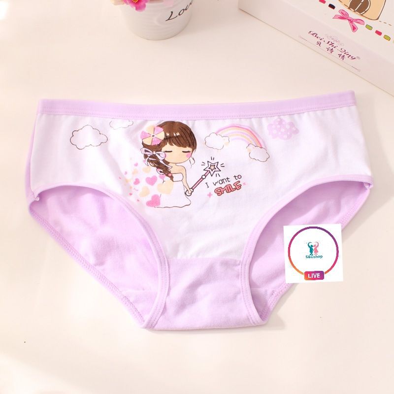 Set 4 Quần Chíp Tam Giác Smile cho bé gái (9kg-38kg)