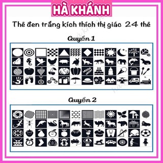 Thẻ Đen Trắng Kích Thích Thị Giác Cho Bé Sơ Sinh - Bộ 24 Thẻ Flashcards