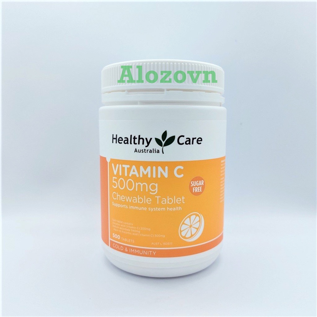 Viên Nhai Healthy Care Vitamin C 500mg Tăng Đề Kháng, Hỗ Trợ Sức Khỏe, Tim Mạch, Làm Sáng Da, Phòng Cảm Lạnh