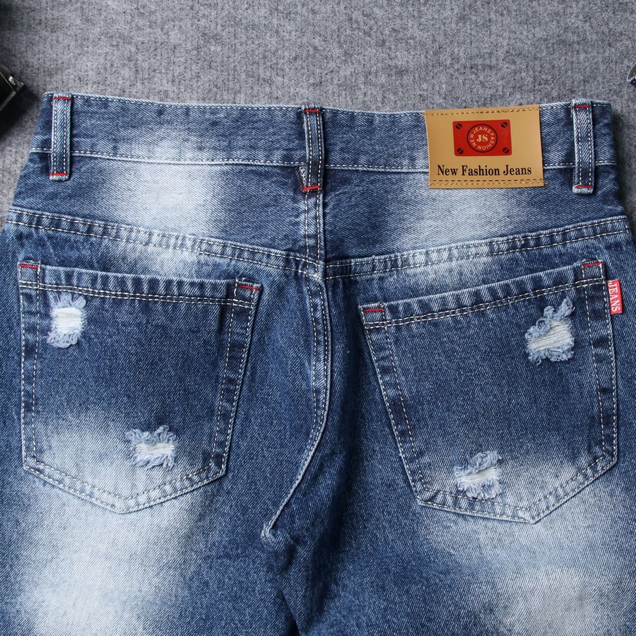 Quần short jean nam xanh đậm rách đẹp TS418 Tronshop